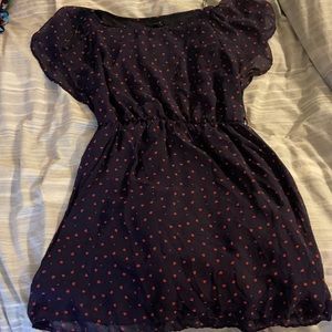 Dark blue with red hearts forever 21 dress
